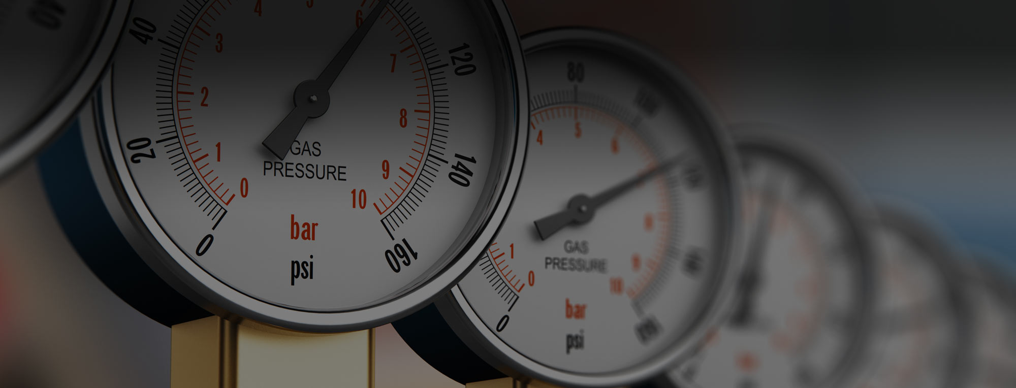 Pressure gauges illustrating process instrumentation